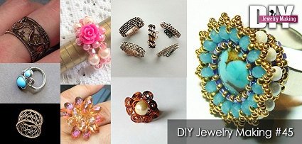 Beaded Rings, Wire Rings, Beading Patterns & Tutorials, Rings Jewelry Making Tutorials. DIY Jewelry Making Magazine #45