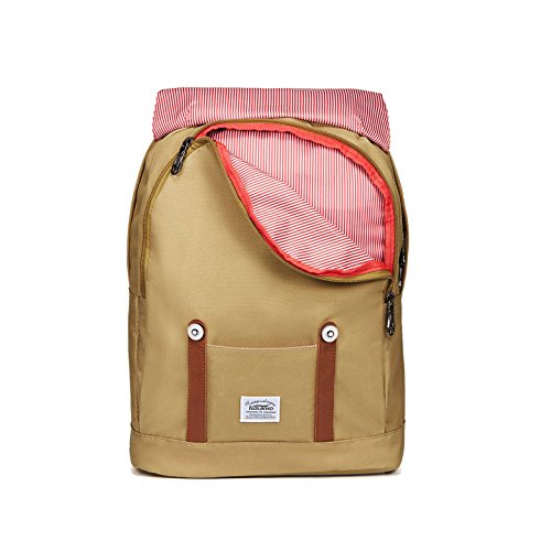 Lightweight Outdoor Travel Backpack Casual Hiking&Camping Rucksack School Daypack Laptop Backpack for 15" Laptop & Tablets by KAUKKO(1NYLON-KHKAI) - Thumbnail 5