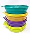Tupperware Microwaveable Cereal Bowl Set: Passion Fruit Purple, Parrot Green, Goldenberry Orange, and Toucan Teal