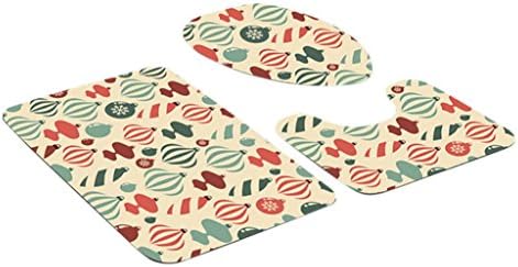 kaifongfu Toilet Seat mats,3PCS Fancy Santa Toilet Seat Cover and Rug Bathroom Set Christmas Decor (Christmas O)