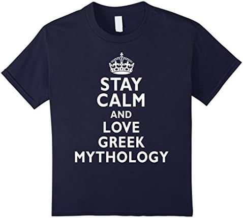 Kids Stay Calm and love Greek Mythology Funny T-Shirt 10 Navy