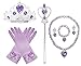 Princess Dress up Party Accessories - 3 Piece Gift Set: Gloves, Tiara and Wand (Lavender Purple)