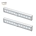 COSYZONE Wireless Motion Sensor Portable LED Night Light for Closet, Cabinet with 10 Super Bright LED Chips Rechargeable Lithium Battery and Magnetic Strip (2 packs)