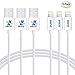 [3Pack 3ft] Lightning Cable, iPhone Charger, for iPhone X, 8, 8 Plus, 7, 7 Plus, 6s, 6s Plus, 6, 6 Plus, SE 5s 5c 5, iPad Air 2 Pro, iPad Mini 2 3 4, iPad 4th Gen [Apple MFi Certified](White)