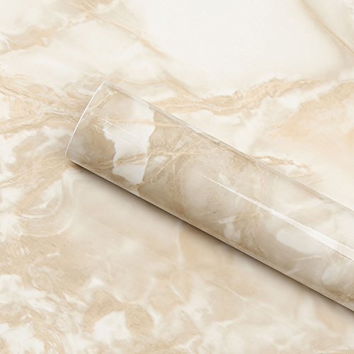 Wallstickery Marble Paper for Counter top Beige Gray Granite Stone Wallpaper Gloss self Adhesive Wall Stickers Peel Stick Contact on Furniture Home Kitchen cabinets Shelf Drawer - Thumbnail 5