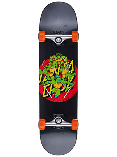 Santa Cruz TMNT Turtle Power Complete Skateboard,Black/Orane