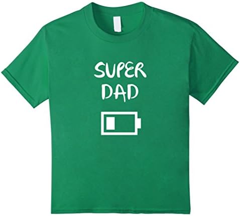 Kids Super Dad shirt. Tired Dad.  12 Kelly Green
