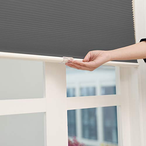 Cordless Cellular Shades Blackout Honeycomb Blinds Fabric Window Shades 24x36 inch, Cool Silver(Blackout) - Thumbnail 4