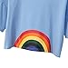Idgreatim Teen Cute Rainbow Print Crop Top Casual Short Sleeve Tee Shirt