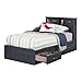 South Shore Ulysses Mates Bed with 3 Drawers, Twin 39-inch, Blueberry
