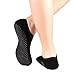 Cooque Yoga Socks Non Slip Skid with Grips Barre Socks Pilates Socks for Women Girls 4 Pack by (Black-Bandage-4 Pack)