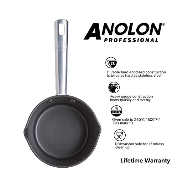 Anolon-85068-Professional-Milkpan-Saucepans-and-Frypan-Set-of-5-Lifetime-Guarantee-Premium-Non-Stick-pots-and-pans-with-Glass-lids-Hard-Anodised-cookware-Black Anolon Professional Non Stick Pots and Pans Set of 5 - Cookware Set with Milkpan, Saucepans with Toughened Glass Lids…