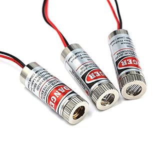 HiLetgo 3pcs 650nm 5mw Laser Head Laser Tube Adjustable Focus 3~5V Red Laser Tube for Sight Positioning Sighting…