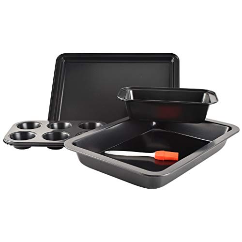 NonStick Toaster Oven Bakeware Set, 5Piece, Carbon Steel， Easy to