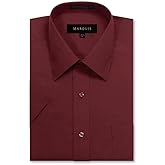 Marquis Men's Short Sleeve Dress Shirt, Cotton Blend Broadcloth, Classic Fit - Work, Events & Casual Wear