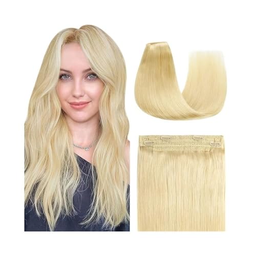 Hair Extensions, Bleach Blonde Real Human Hair Extensions, 16-26inch,Straight Remy Hair,for Women(24 inch)