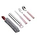 Fork Spoon Chopsticks Set, Rerii Portable Flatware Set, Lunchbox Utensils, Reusable Cutlery Set with Carrying Case, Bag for Work, Outdoor Travel