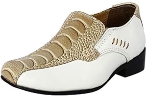 LIBERTYZENO Boys Animal Print Genuine Leather Kids Lace Up Oxford Dress Shoes for Easter Gift