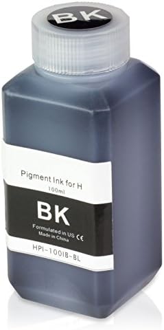 1 PK - HP Compatible Black Pigment Refill Ink Bottle 100ML (3.38 fl oz) Bottle + Refill Tool Kit by SOJIINK
