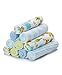 Spasilk 10 Pack Soft Terry Bath Washcloths – Newborn Boy or Girl, Blue Tiger