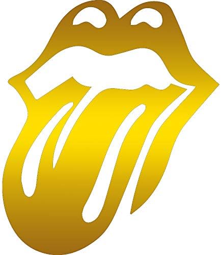 NBFU DECALS The Rolling Stone Logo (Metallic Gold) (Set of 2) Premium Waterproof Vinyl Decal Stickers for Laptop Phone Accessory Helmet CAR Window Bumper Mug Tuber Cup Door Wall Decoration
