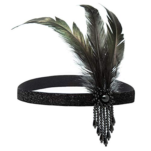 Xuhan 1920s Flapper Costume Accessories Set for Women Headband Necklace Gloves Cigarette Holder (Set-12)