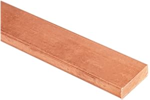 Ququyi Pure Copper Flat Stock 1/8" T × 1.2" W × 8" L Copper Sheet Metal for Jewelry, Crafts, Repairs, Electrical