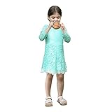 Lilytots Rustic Flower girls Lace Vintage Wedding Party Dress With 3/4 Sleeves