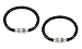 (2pcs) Black Braided Leather Bracelet with 