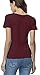 UGET Women's Sexy Plain Deep V Neck Lace Up Short Sleeve Blouse Top Asia L Burgundy