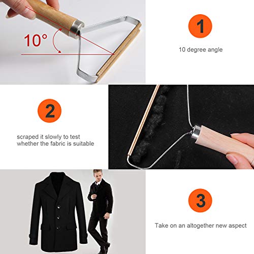 Wood Lint Remover Clothes Sweater Fabric Fuzz Shaver Manual Shaver for Couch Blanket Wool