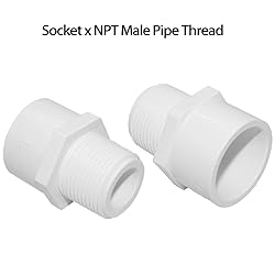 Fitvell 1-1/4" PVC Pipe Fitting Adapter Connector
