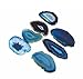 Rock Paradise 24 (Twenty Four) Blue Drilled Agate Slices - ~1.5-3 - Agate Pendant Slice Drilled Top with Agate Identification Card and a COA