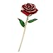 PREUP Love Forever Beautiful Long Stem Gold Foil Trim Red Rose Flower Best Gift (Red)