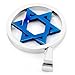 INBLUE Men's Stainless Steel Pendant Necklace Silver Tone Blue Jewish Star Of David -With 23 Inch Chain