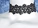 Twilight's Fancy Wide Floral Curl Venice Lace Choker Necklace (Black, Large)