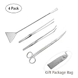 PERSUPER Aquatic Plant Tweezers Scissor Spatula Tool Aquarium Scrapers 4 in 1 Stainless Steel Aquarium Tank Aquascaping Tools Set for Fish Starter Kits & Aquariums Tank Plants Kit