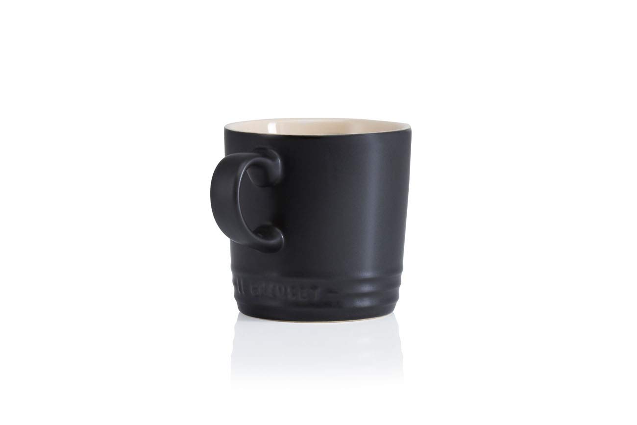 LE CREUSET Stoneware Cappuccino Mug, 200 ml, Matte Black, 70303200000099