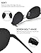LUENX Men Women Aviator Sunglasses Polarized Shades Flexible Spring Hinge with Accessories - Black Lens 60MM