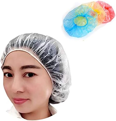 Tony Stark disposable Adjustable with Elastic Band Transparent Shower Cap - 90 pieces (Assorted Color)