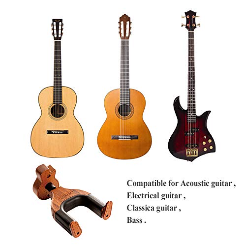 Neboic Guitar Wall Mount, Auto Lock Guitar Wall Hanger, Hard Wood Base in Guitar Shape Guitar Hook, Guitar Holder, Acoustic, Electric, Classical, Bass Guitar Stand, Guitar Accessories 2Pack - Thumbnail 5