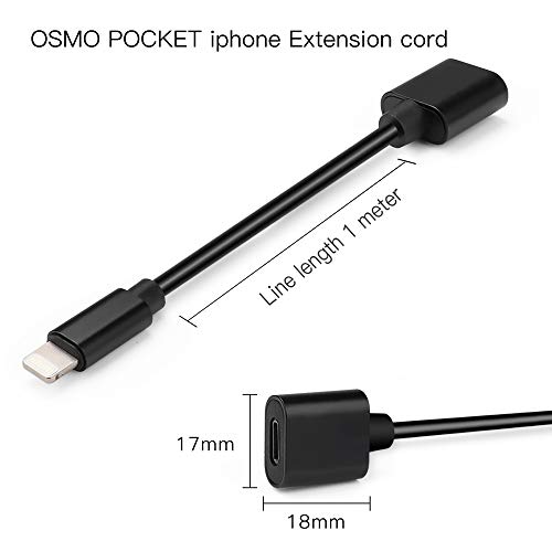 RCstyle Universal OTG Data USB Cable Extension Cord Female Connector Adapter Cable for DJI OSMO Pocket Accessories, 39 Inches