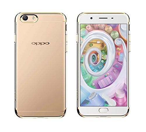 Tarkan Electroplated Ultra Slim Flexible Soft TPU Back Case Cover for Oppo F1s (Champagne Gold)