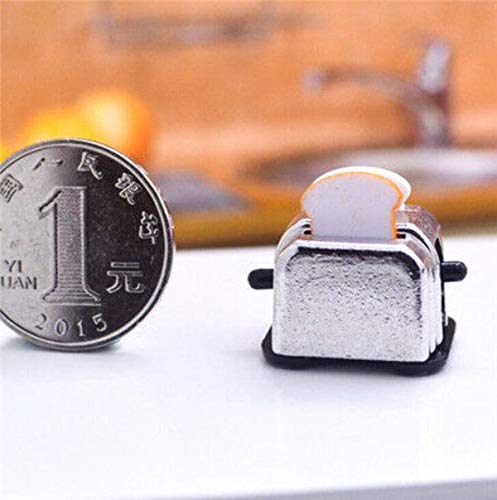 EatingBiting 1:12 Dollhouse Miniature Furniture Toaster Bread Machine Kitchen Cookware 3Pcs Kit for Kitchen Decoration, Bread Maker Toys for Kids - Thumbnail 6