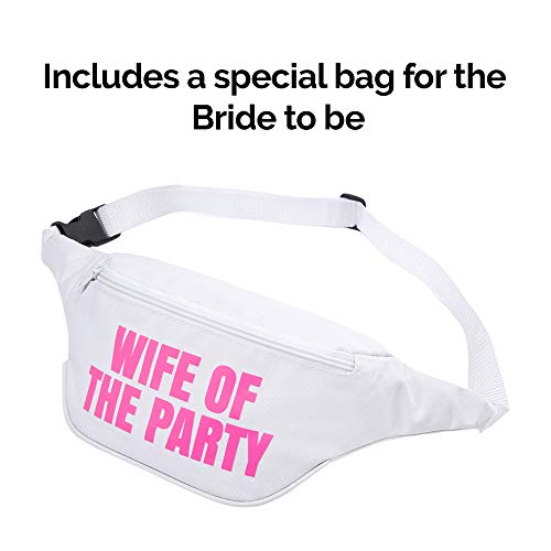 Bachelorette 80s Fanny Pack Set {7 Pack} 1 “Wife of The Party” Fanny