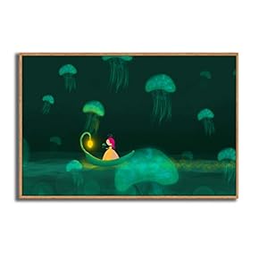 Framed Canvas Wall Art for Living Room, Bedroom Dreamland Theme Canvas Prints for Modern Home Decoration Ready to Hang - 16"x24" inches