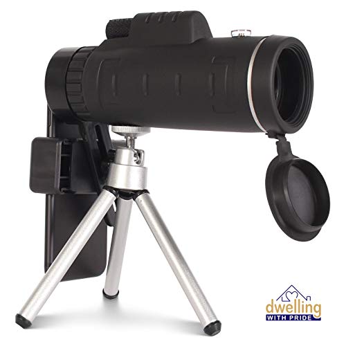 DWP Monocular Telescope - 12x50 Monocular scope for Smartphone, Tripod, Phone Clip, Microfiber Cloth, Carrying case, Extra 3in1 Smartphone Lens - Compact Magnifying lenses Monoscope for Hunting Hiking - Thumbnail 7