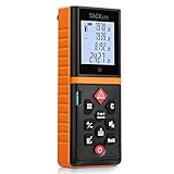 Tacklife Advanced Laser Measure 131 Ft Digital Laser Distance Meter with Mute Function Large LCD Backlit Display Measure Distance,Area and Volume,Pythagorean Mode Battery Included Black&Orange