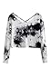 SweatyRocks Women's Tie Dye Letter Print Crop Top T Shirt Multicolor One Size