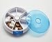 Meta-U Round Plastic 7 Days Rotating Pills Dispenser Box (Blue)